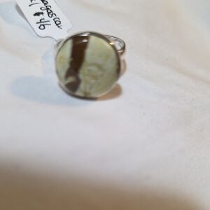 Elegant Sterling Silver and Madagascar Opal Cream Ring